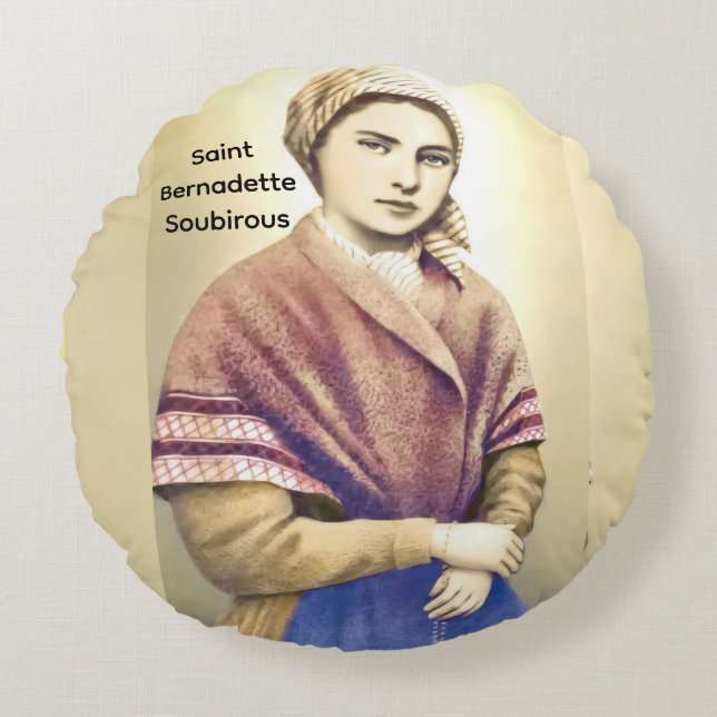 Almofada Redonda Santa Bernadette Soubirous (Frente)