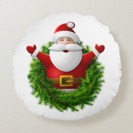 Almofada Redonda Santa Claus Pillow Cover 