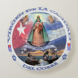 ALMOFADA REDONDA SANTO DE PATRIOTA VIRGEN DE LA CARIDAD DEL COBRE C