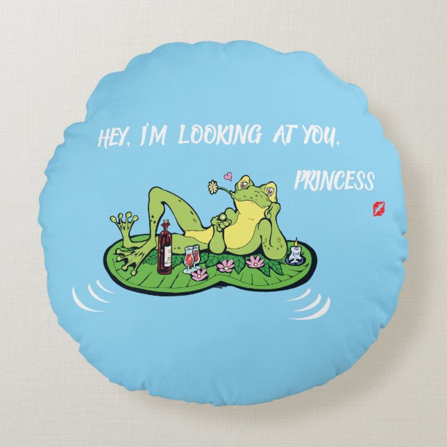 Almofada Redonda Sapo de Travesseiro redondo com amor (Frente)