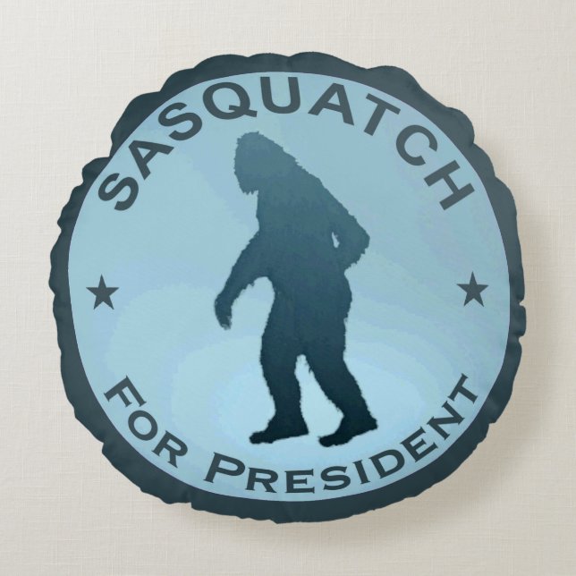 Almofada Redonda Sasquatch Para Presidente (Frente)