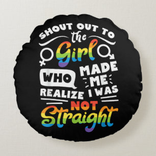 Almofada Redonda Saudação à Garota Orgulho Lésbico LGBT Camiseta G