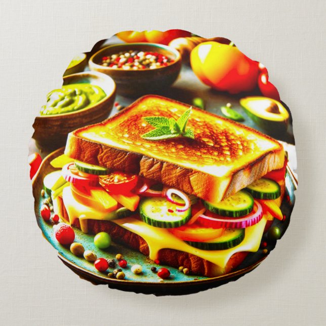 Almofada Redonda Saudável Encontra-Se Incomodado: Uma Delícia De Qu (Frente)