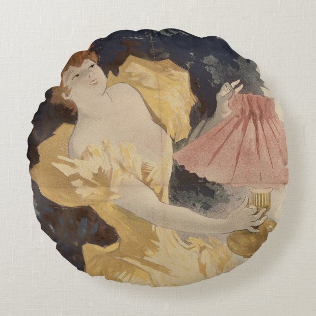 Almofada Redonda Saxoleine, 1890's de France (Frente)