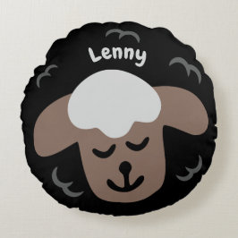 Almofada Redonda Scharzes Schaf - personalisierbares Kinderkissen