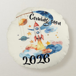 Almofada Redonda Schwangerschaft verkünden 2026 Rakete Weltraum 