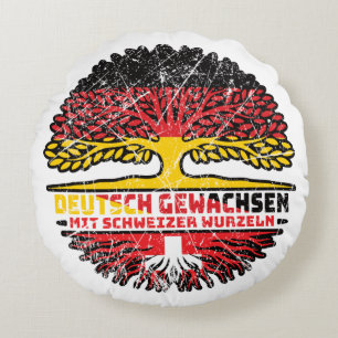 Almofada Redonda Schweiz Schweizer Deutsch Alemanha Baum Wurzel