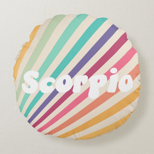 Almofada Redonda Scorpio Astrology Zodiac (Frente)