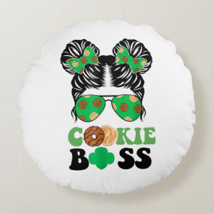 Almofada Redonda Scout Cookie Boss Meninas Kidlife Messy Bun Sungla