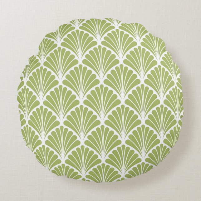 Almofada Redonda Seamless Geometric Art Deco Pattern. Abstract vint (Frente)