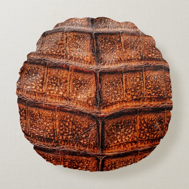 Almofada Redonda Seamless snake skin texture. Fashion tropical rept (Frente)