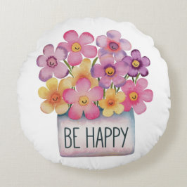 Almofada Redonda Seja feliz