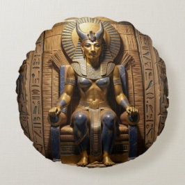 Almofada Redonda Sekhmet – Lion-Headed War Goddess