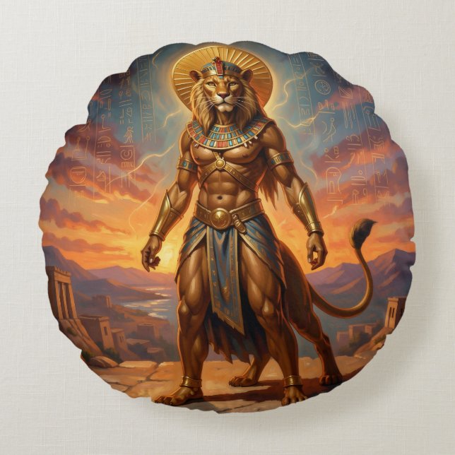 Almofada Redonda Sekhmet – Lion-Headed War Goddess´2 (Frente)