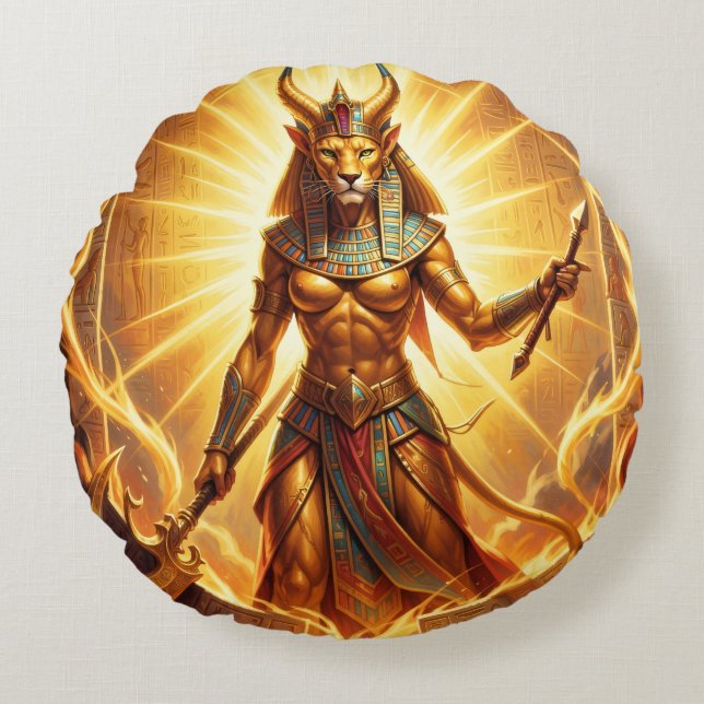 Almofada Redonda Sekhmet – Lion-Headed War Goddess´4 (Frente)