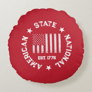 Almofada Redonda Selo Circular Estado Nacional Americano Est 1776