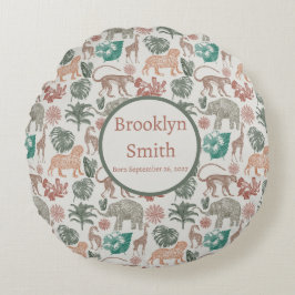 Almofada Redonda Selva de Boho Personalizada Safari