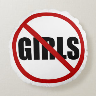 Almofada Redonda Sem Meninas Permitidas Assinar O Travesseiro Redon