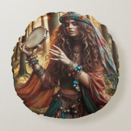 Almofada Redonda senhora cigana