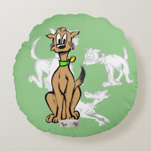 Almofada Redonda Sentado Cachorro Cartografia Desenhos Travesseiro 