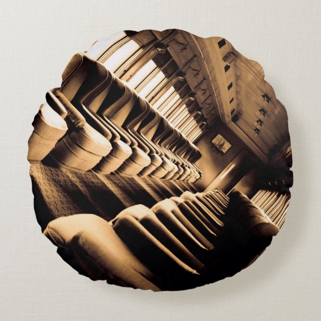 Almofada Redonda Sepia — Assentos do comboio (Frente)