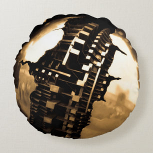 Almofada Redonda Sepia Steampunk