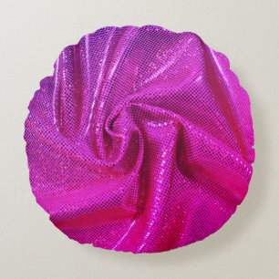 Almofada Redonda Sequin sparkle glitter parece fuschia rosa