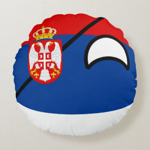 Almofada Redonda Serbia Geeky de tensão engraçado Countryball