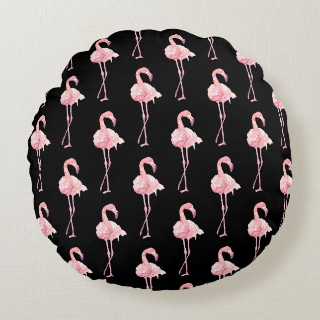 Almofada Redonda Série Flamingo Ternura Design 2 (Frente)