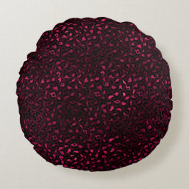 Almofada Redonda Série Leopard Burgundy e Dourada Design 3