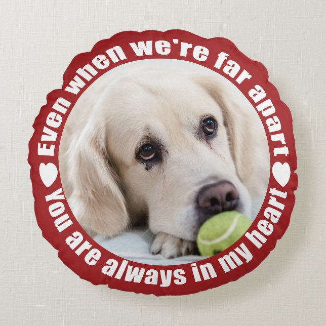 Almofada Redonda SEU amor de 2 FOTOS afastadas (Frente)