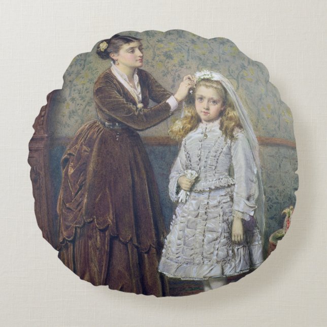 Almofada Redonda Seu primeiro comunhão (Frente)