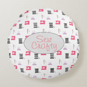 Almofada Redonda Sew Crafty Travesseiro decorativo