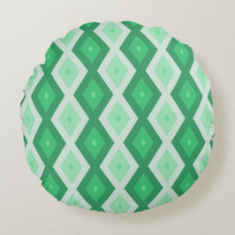 Almofada Redonda Shades of green diamond pattern