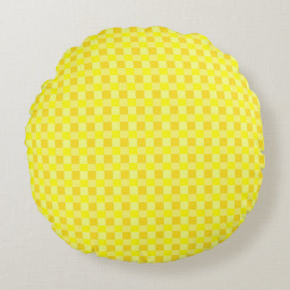 Almofada Redonda Shades of Yellow Checkered