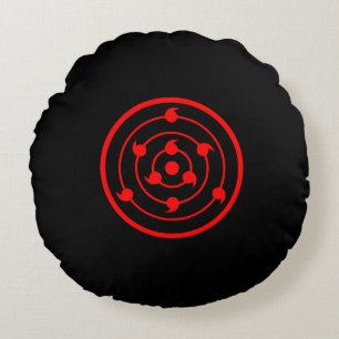 Almofada Redonda Sharingan Eyes Black 