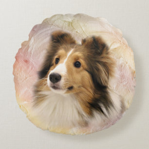 Almofada Redonda Sheltie enfrenta