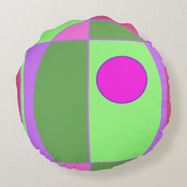 Almofada Redonda Sherell Geométrico Cute (Verso)