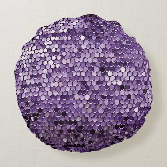 Almofada Redonda Shine Shine Purple Star AI art (Verso)