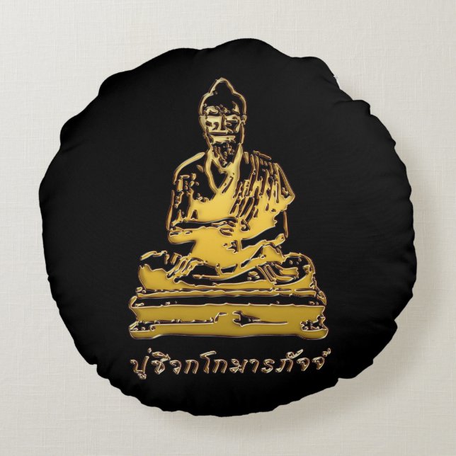 Almofada Redonda Shivago Komarpaj Buddha da Massagem Tailandesa (Verso)