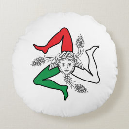 Almofada Redonda Sicilian Trinacria Medusa Design