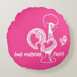 Almofada Redonda Silhueta Moderna do Galo Português