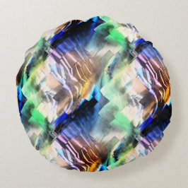 Almofada Redonda Silky floating color in soft abstrato mosaico