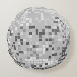 Almofada Redonda Silver Disco Ball