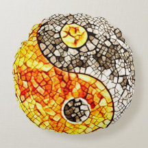 Símbolo antigo de Yin Yang do mosaico do templo