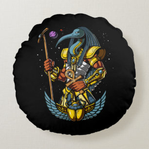 Almofada Redonda Símbolo antigo do Deus Egípcio Ankh Scarab