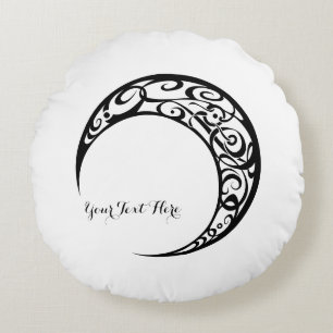 Almofada Redonda Símbolo da Lua Tribal Personalizada
