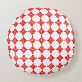 Almofada Redonda Símbolo de Cartão Vermelho Forma Lino Cortado Diam