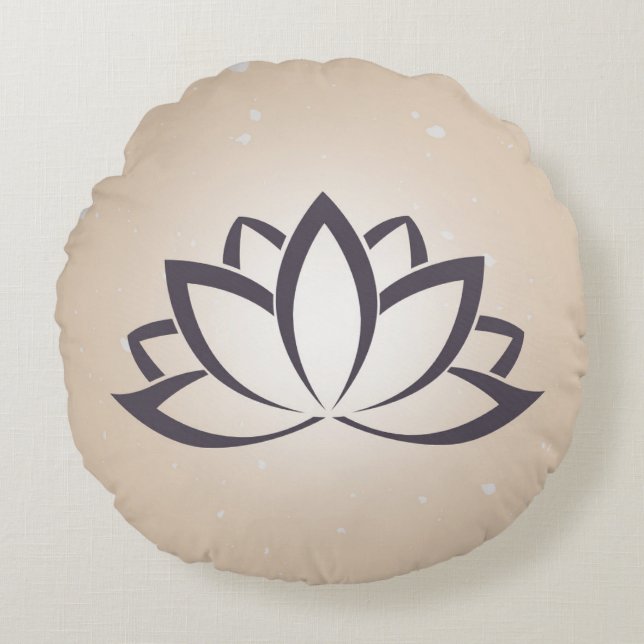 Almofada Redonda Símbolo de Lotus redondo Travesseiro decorativo pr (Frente)