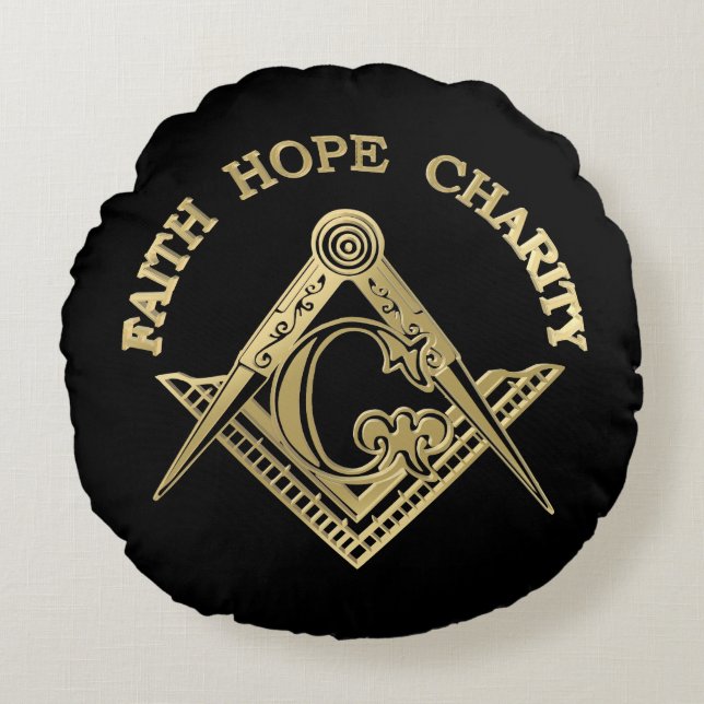 Almofada Redonda Símbolo maçônico (Frente)